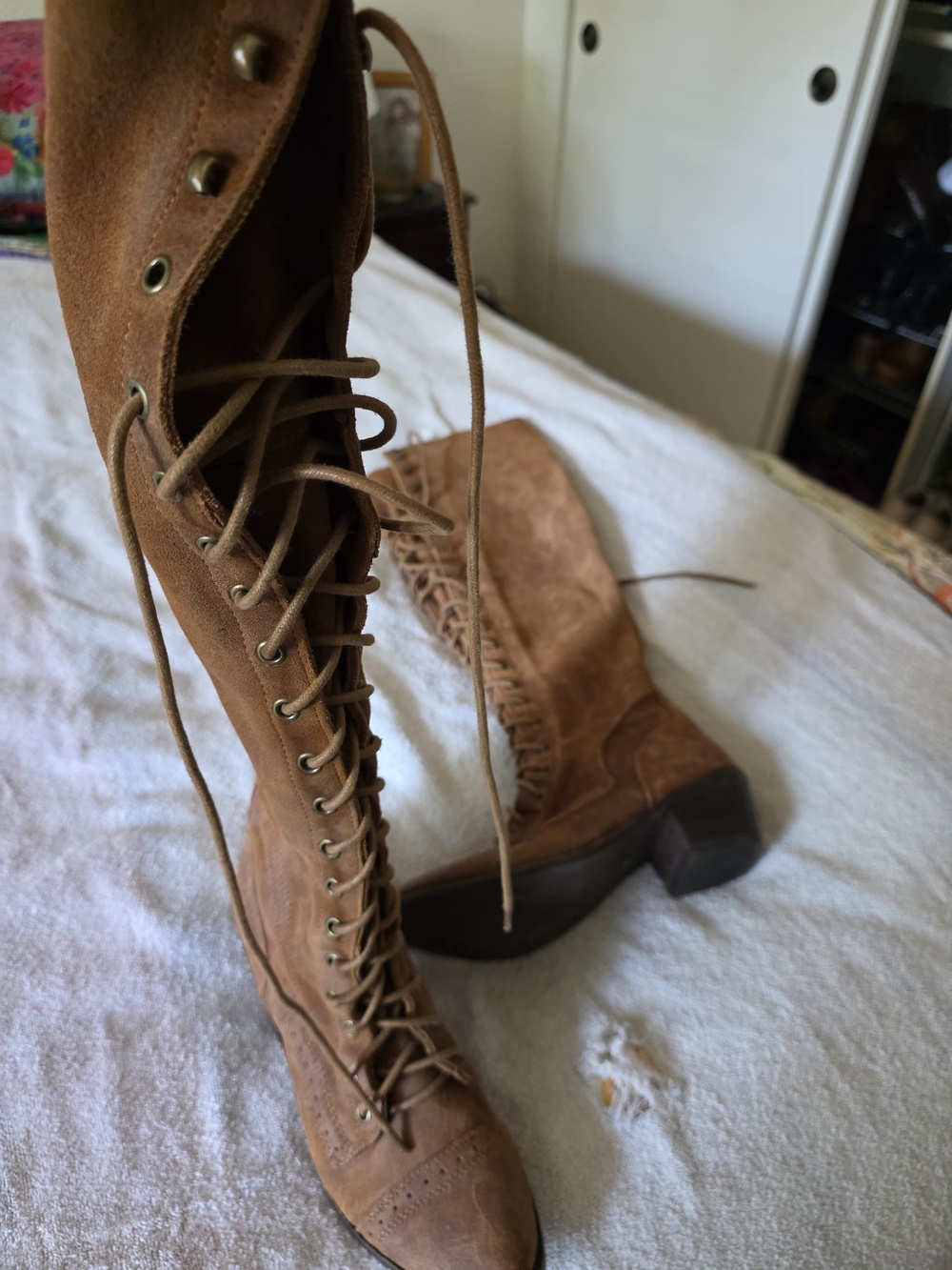 Free People Brown Lace-Up Leather Ankle Boots - Picture 4 of 4